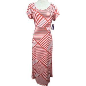 just be... Maxi Dress Womens M Orange Boho Striped Open Back